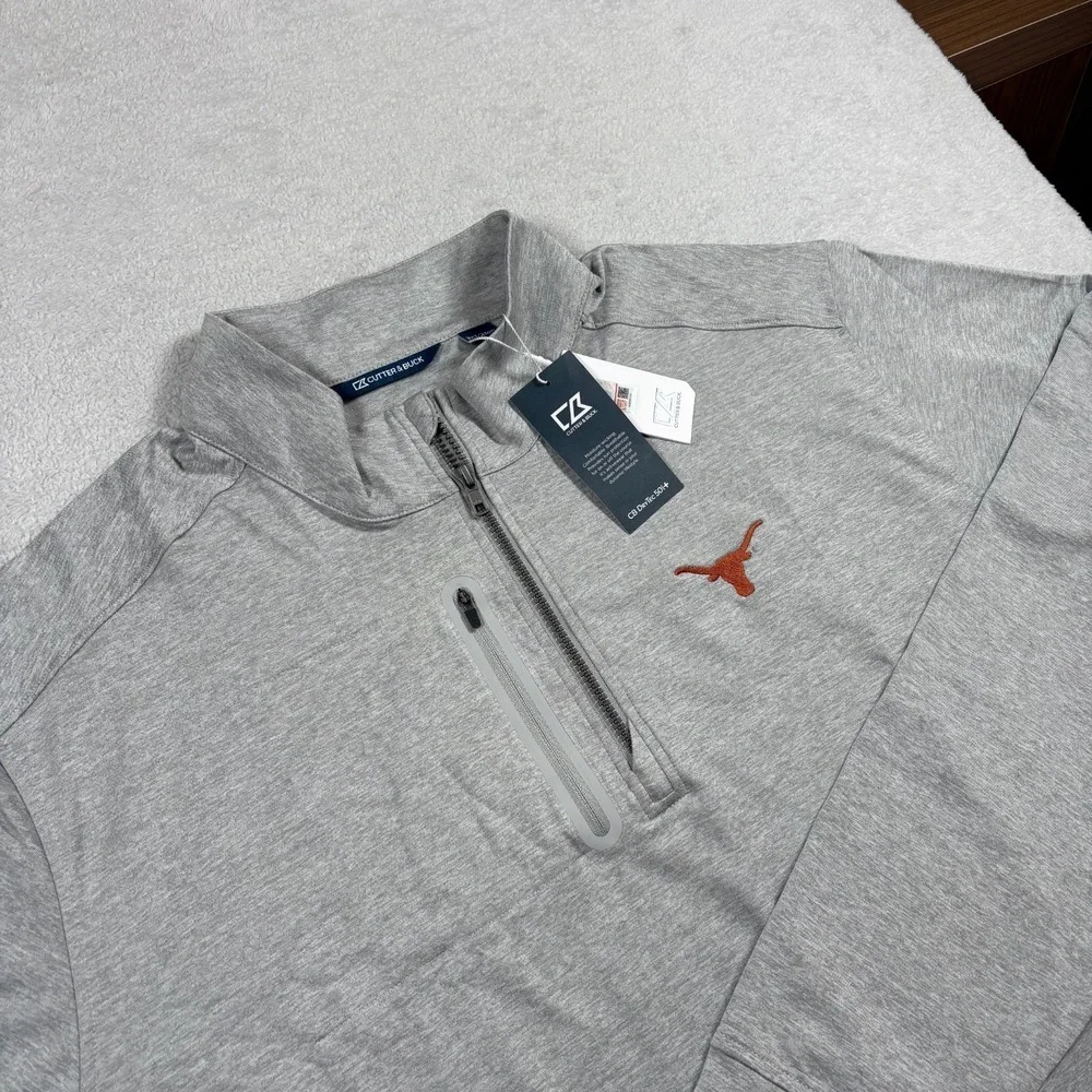 Cutter & Buck Shirt Mens 3XT Gray Moisture‎ Wicking Sun Protection Quarter Zip